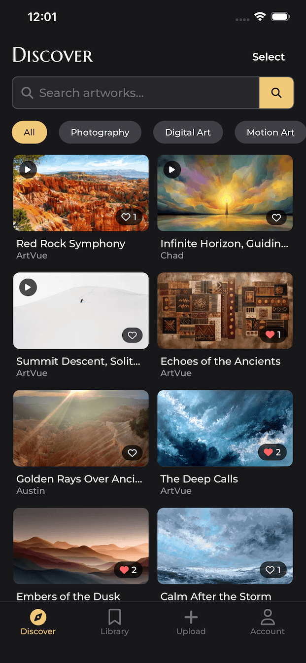 ArtVue on mobile